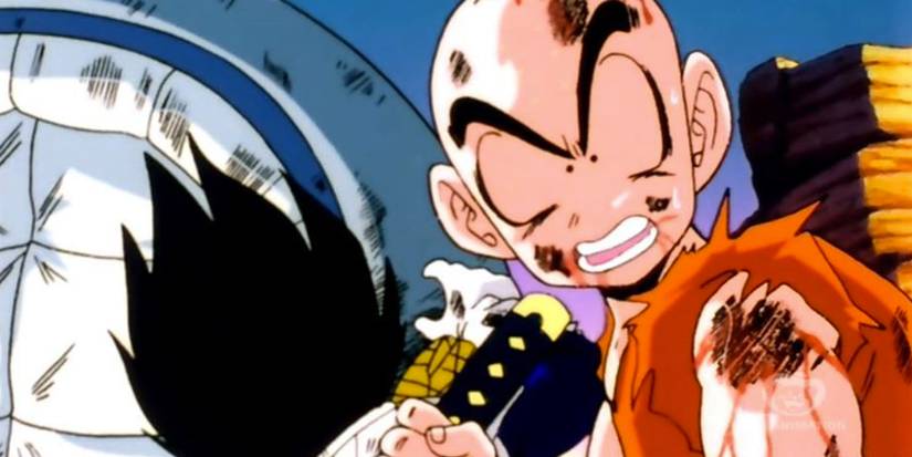 Krillin sparing Vegeta