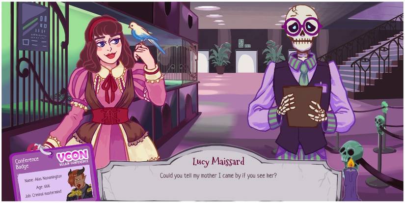 The player talking to two monsters while at VCON