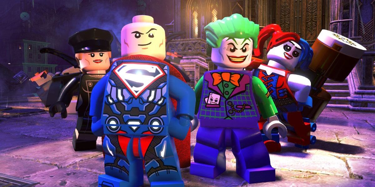 Joker, Harley Quinn, Lex Luthor, and Mercy Graves in LEGO DC Super-Villains