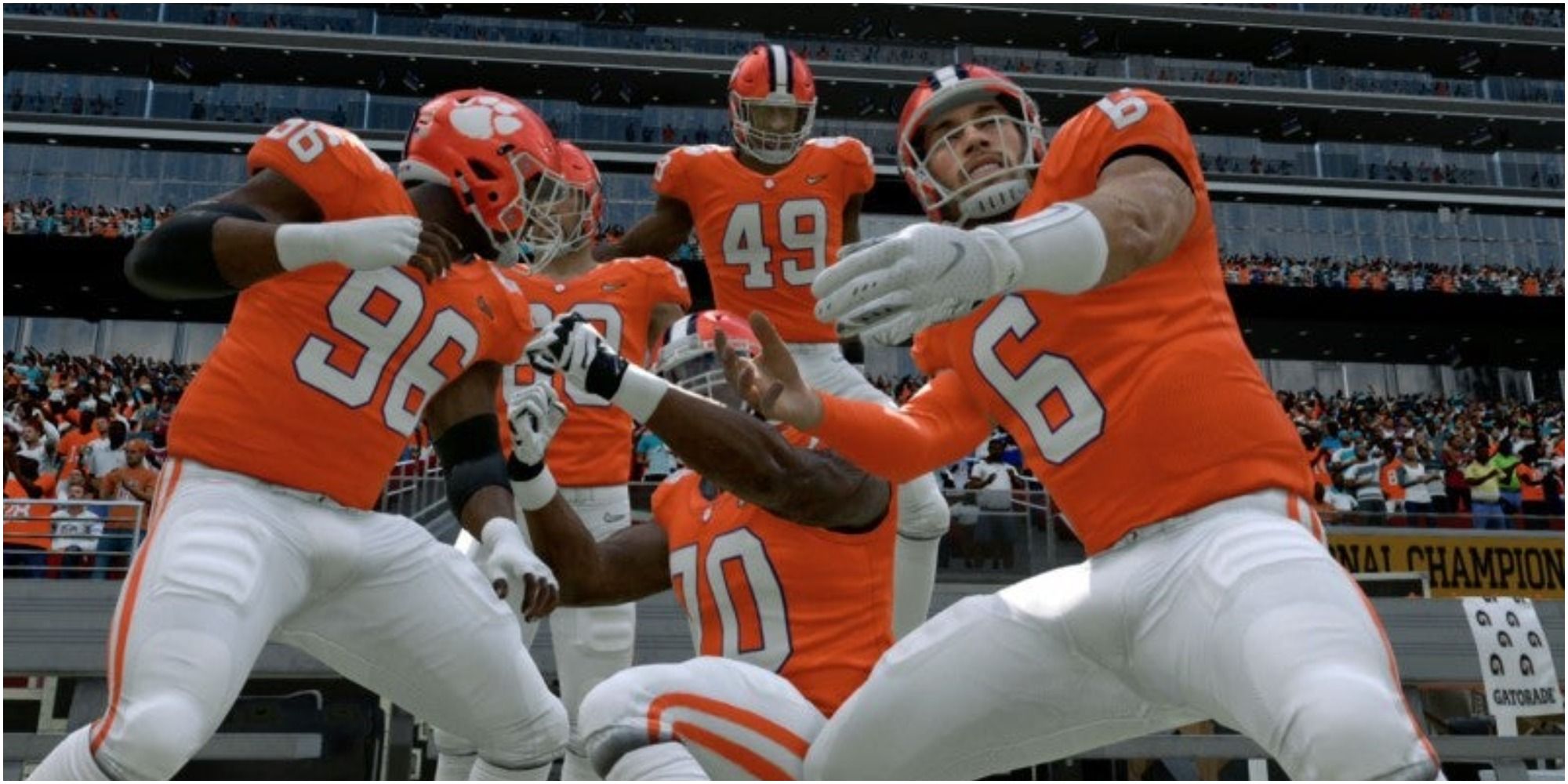 Madden NFL 21 Clemson's Defense Celebrating A Big Play