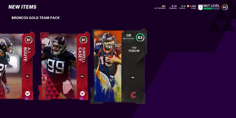 Madden NFL 21 Tim Tebow From Broncos Team Pack