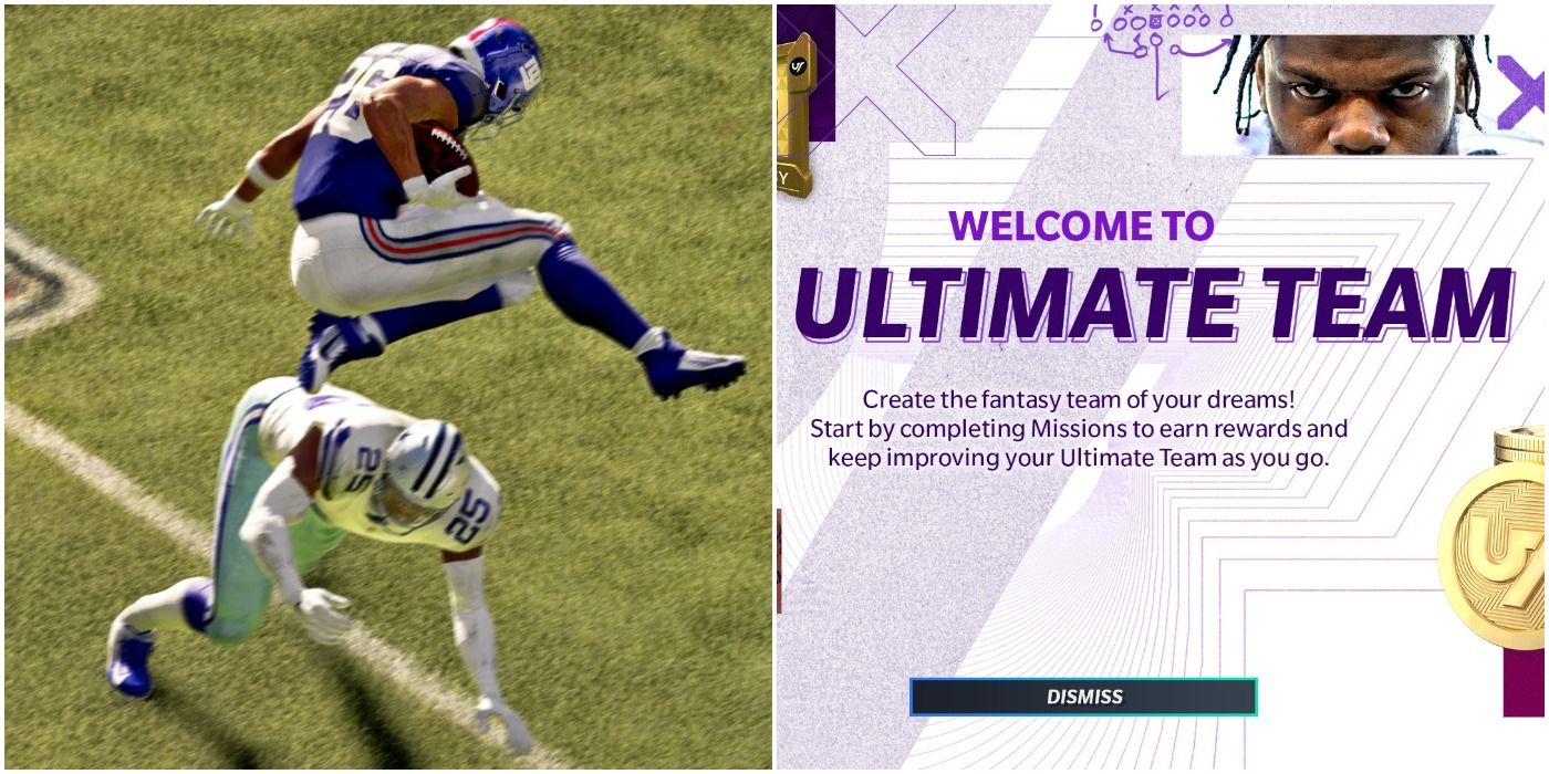 Madden NFL 21 Ultimate Team Beginner Tips Collage Welcome Screen And Hurdle