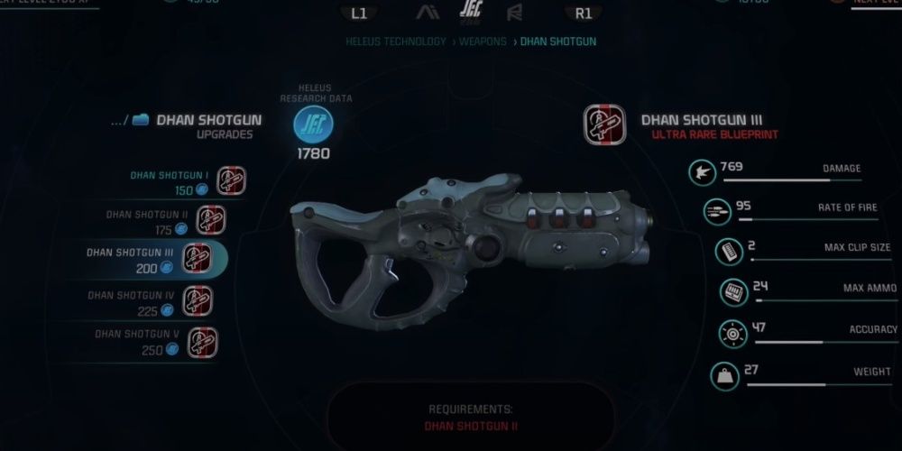 Mass Effect Andromeda Dhan Shotgun In Game Menu