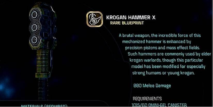 Mass Effect Andromeda Krogan Hammer Description In Game