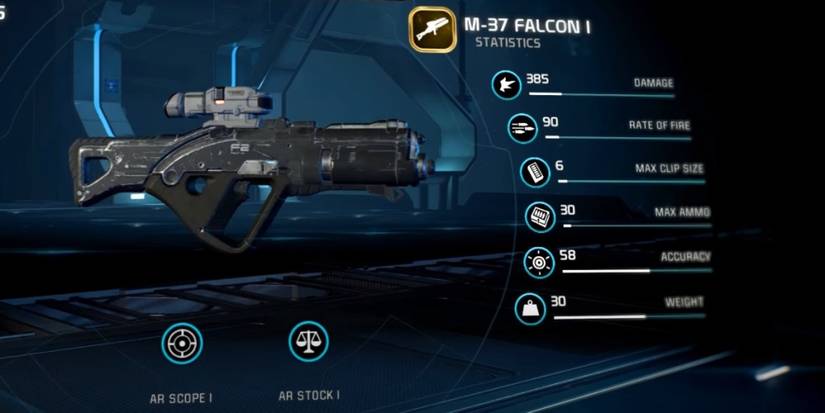 Mass Effect Andromeda M 37 Falcon Assault Rifle In Game Menu