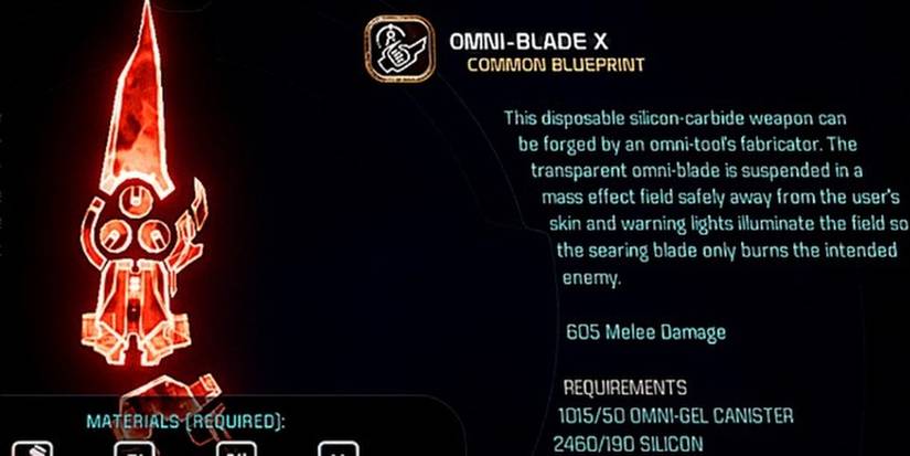 Mass Effect Andromeda Omni Blade In Game Description
