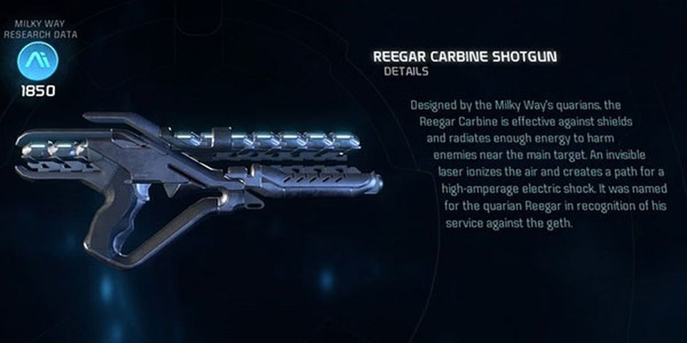 Mass Effect Andromeda Reegar Carbine Shotgun In Game Menu