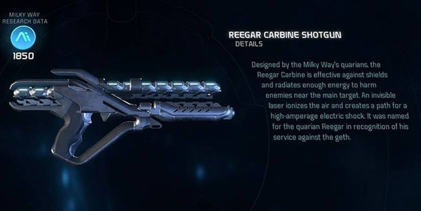 Mass Effect Andromeda Reegar Carbine Shotgun In Game Menu