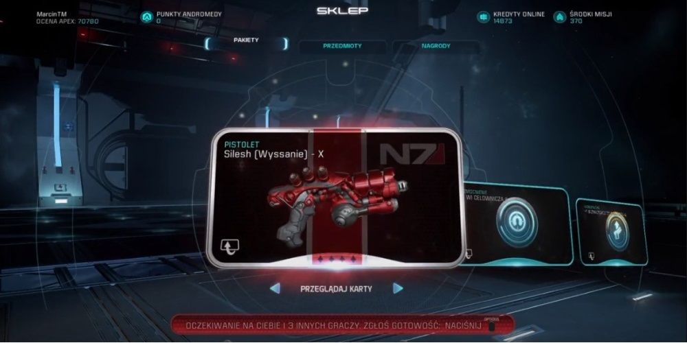 Mass Effect Andromeda Silhesh Pistol In Game Menu