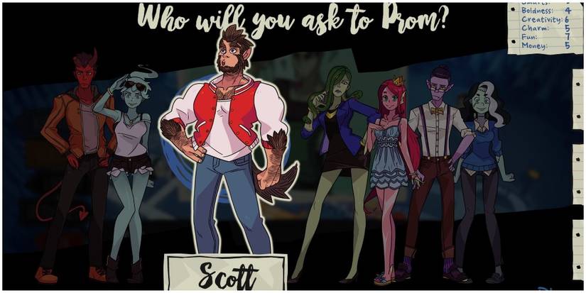 A player selecting which monster to take to prom