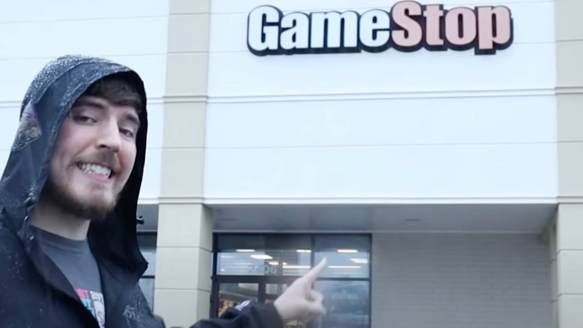 MrBeast in front of a GameStop