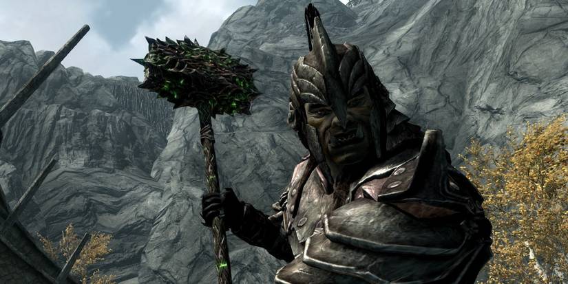 Orc Wielding Volendrung From The Elder Scrolls 5 Skyrim