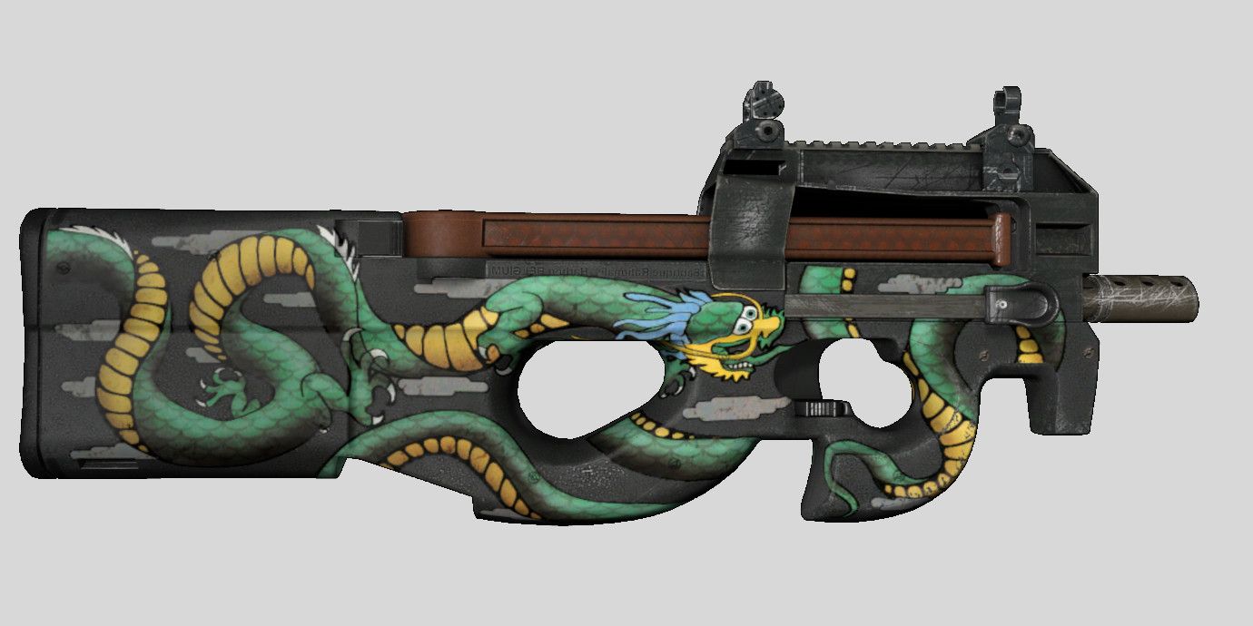 P90 With Emerald Dragon Skin