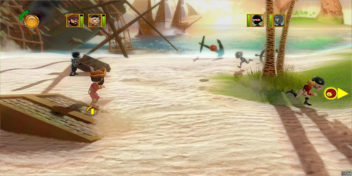 Pirates vs Ninjas Dodgeball - dodgeball gameplay