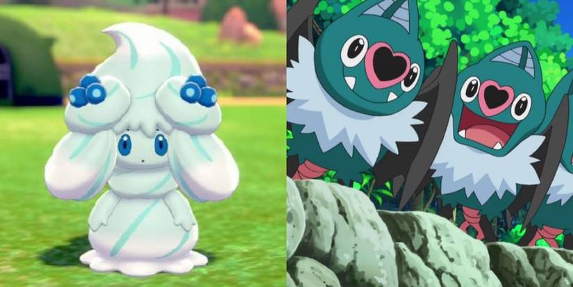 Swoobat in Pokemon anime and Alcremie in Pokemon Sword and Shield
