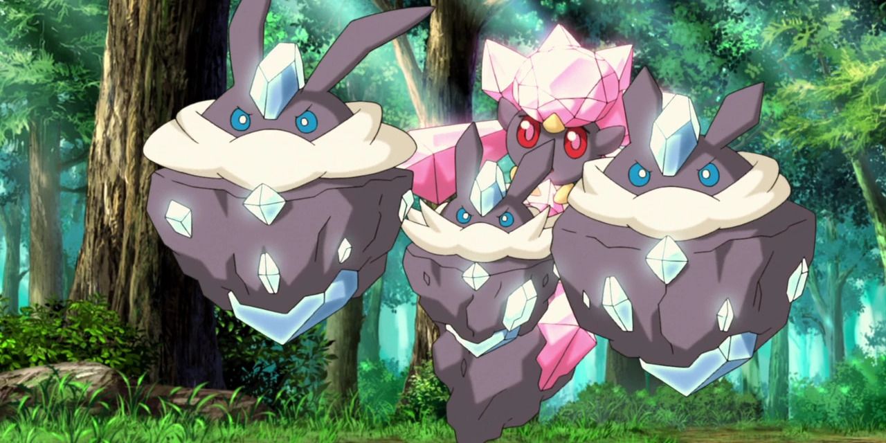 Pokemon anime Carbink and Diancie