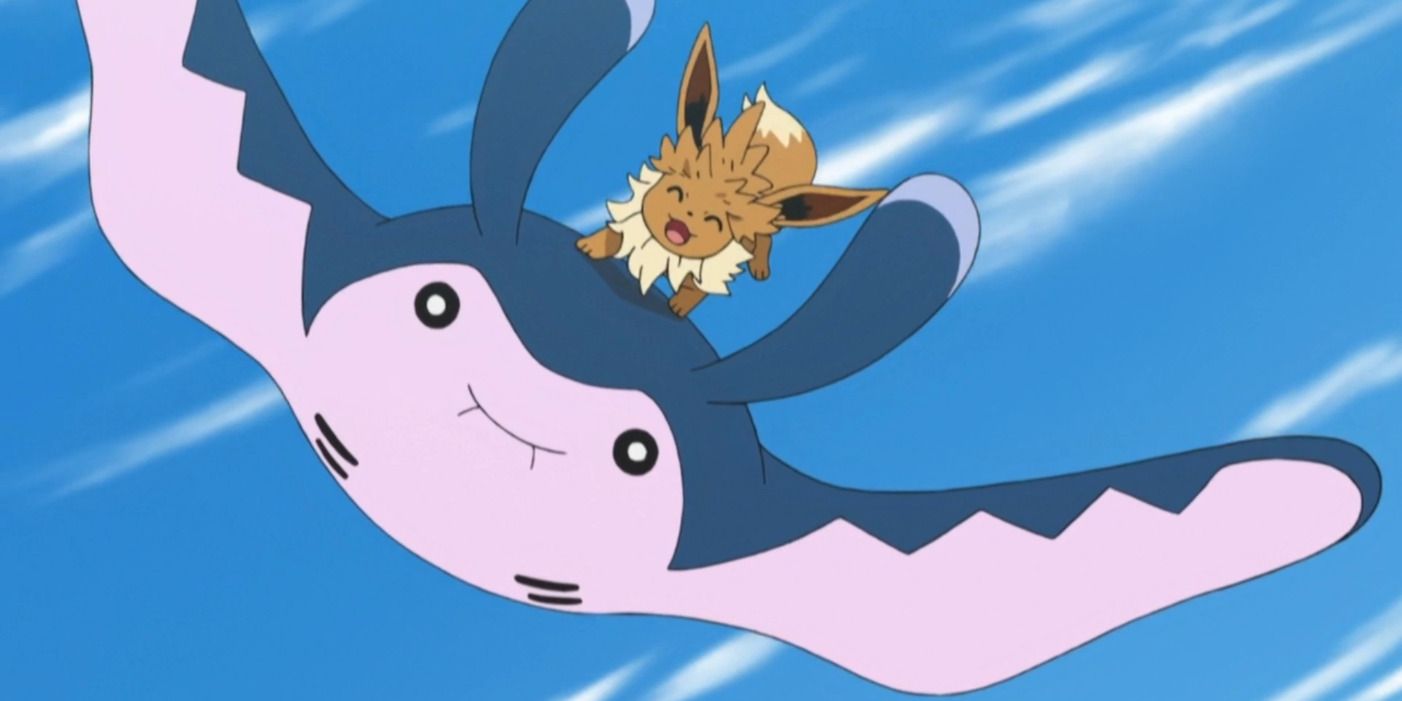 Pokemon Anime Eevee Mantine Surfing
