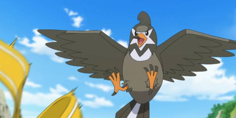 Pokemon Anime Staravia with a Ribbon