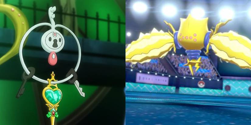 Announcer's Klefki in Pokemon anime and trainer's Regieleki in Sword and Shield