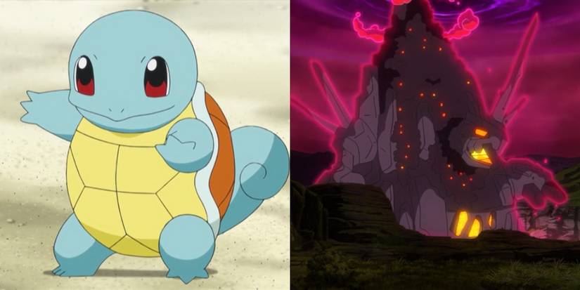 Tierno's Squirtle and Gigantamax Coalossal in Pokemon anime