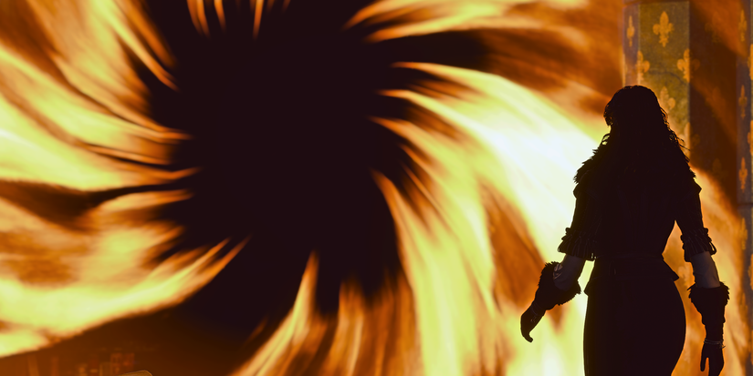 Yennefer gazes upon a portal, Witcher 3