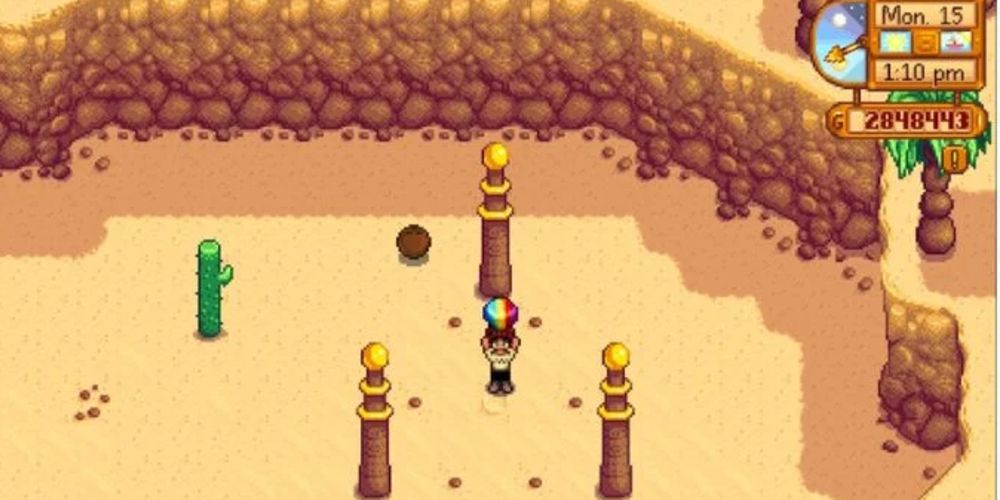 Stardew Valley player holding a Prismatic Shard