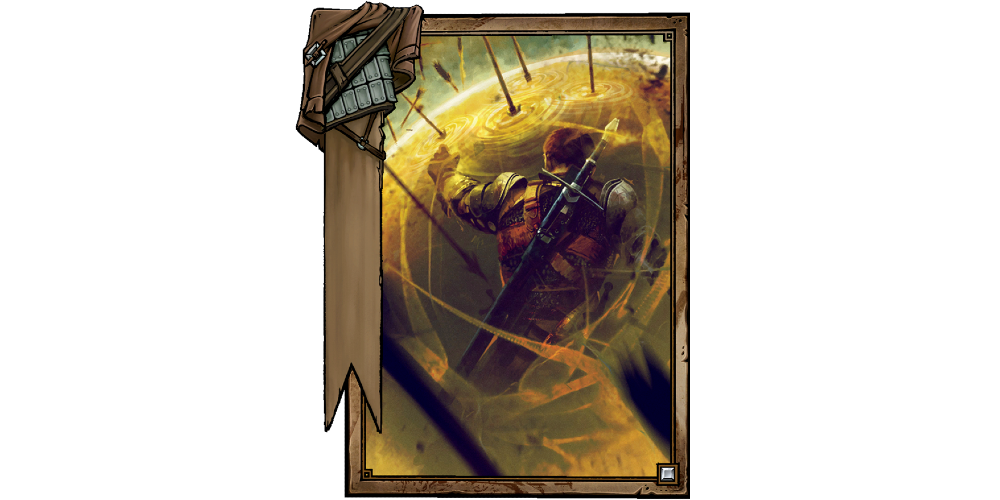 the gwent card representing the quen sign that was removed from the gwent card game