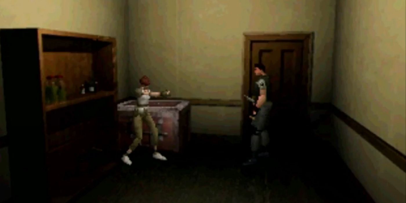 Rebecca Chris Save Room Resident Evil PlayStation
