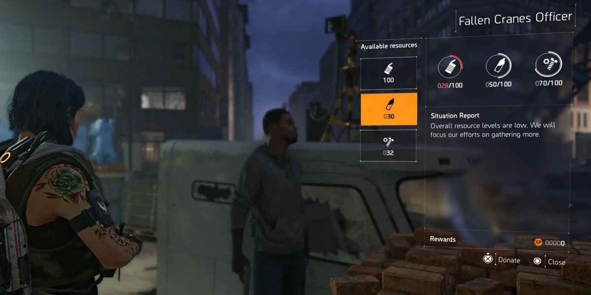 An officer requests resources in The Division 2