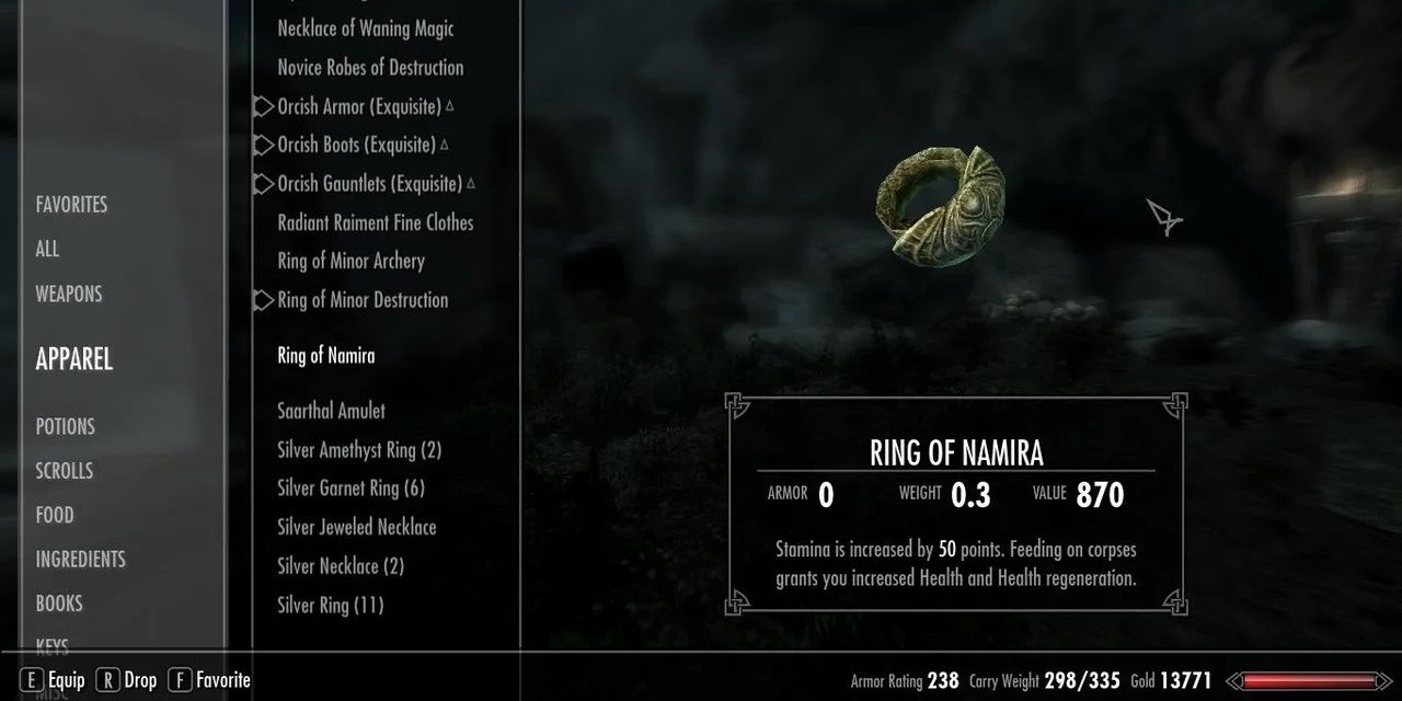 Ring Of Namira From The Elder Scrolls V Skyrim