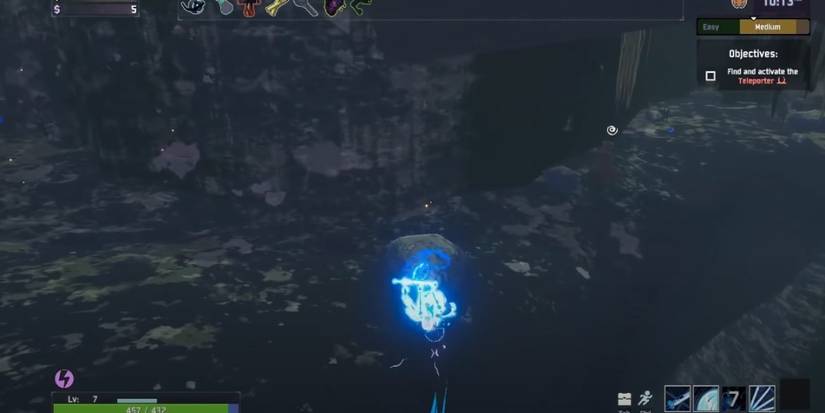 Risk Of Rain 2 Mercenary Dashing Forward In Midair