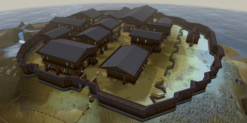 Top down view of the Lunar Isles in Runescape 3