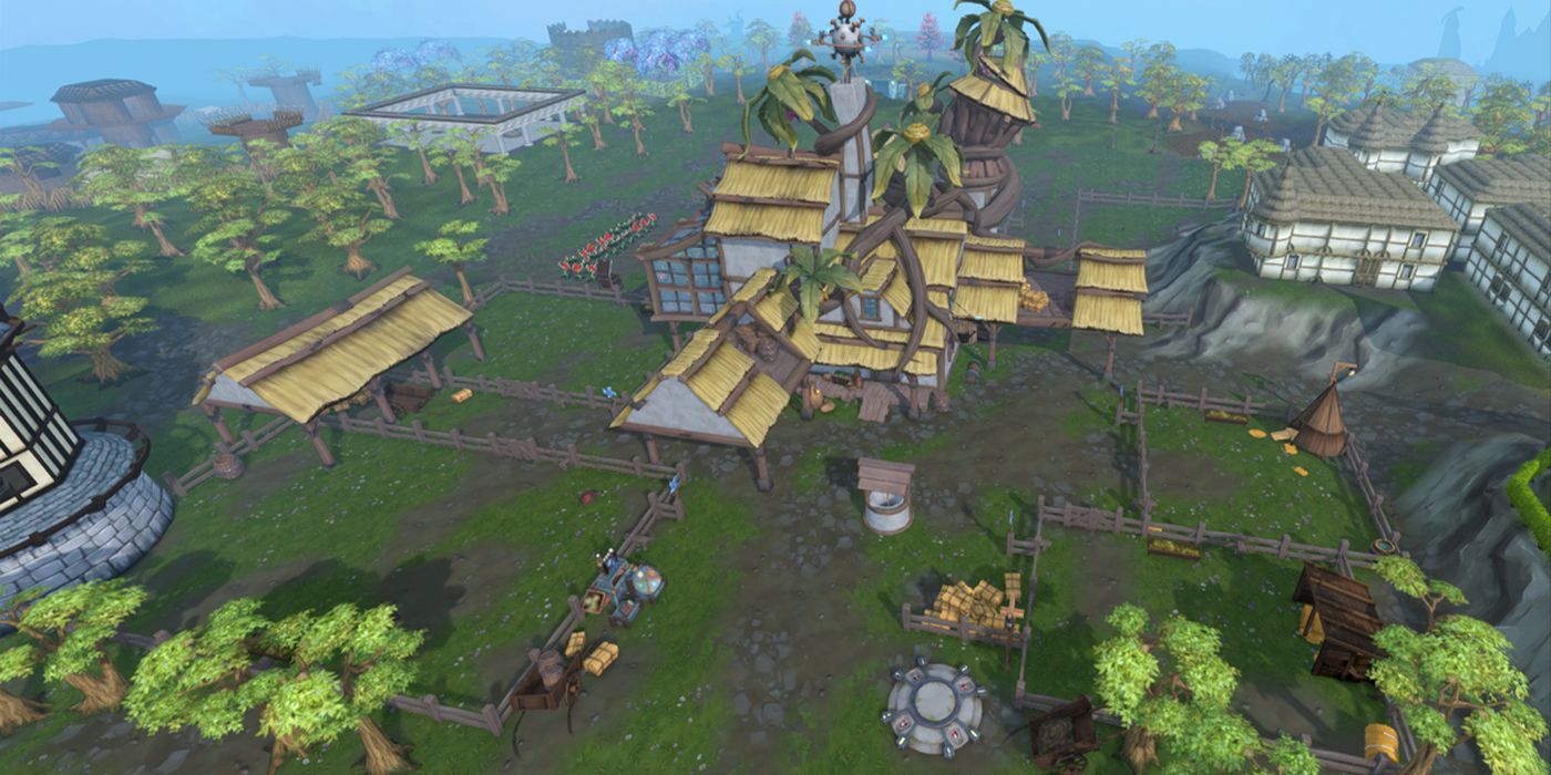 A top down view of the player owned farm in Runescape 3