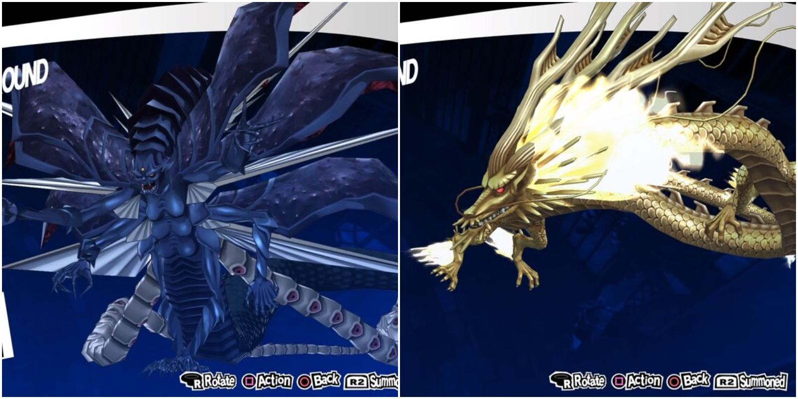the devil from christian mythology and the golden dragon from chinese lore in persona 5 royal