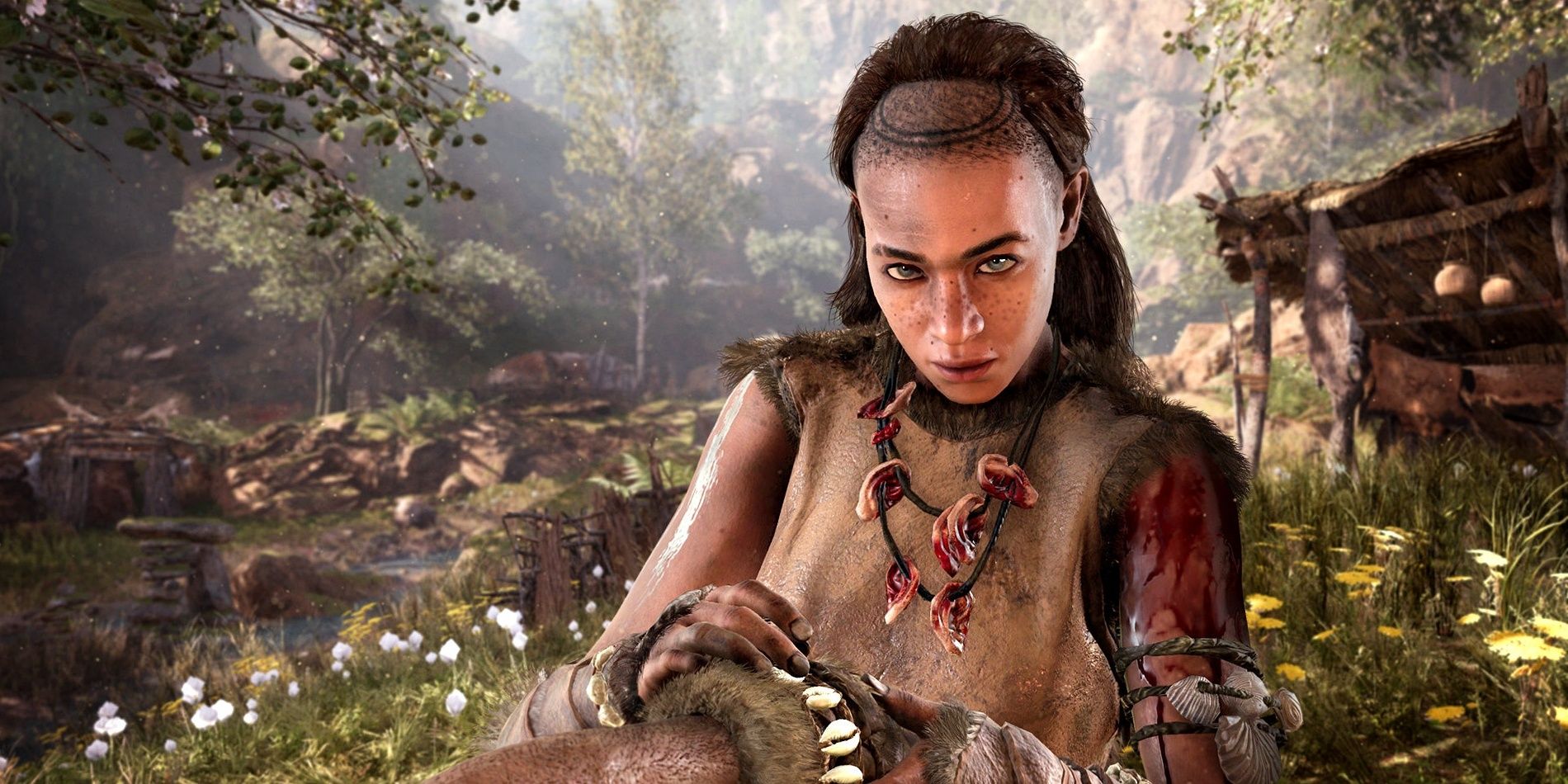 Sayla communes with the player in Far Cry Primal
