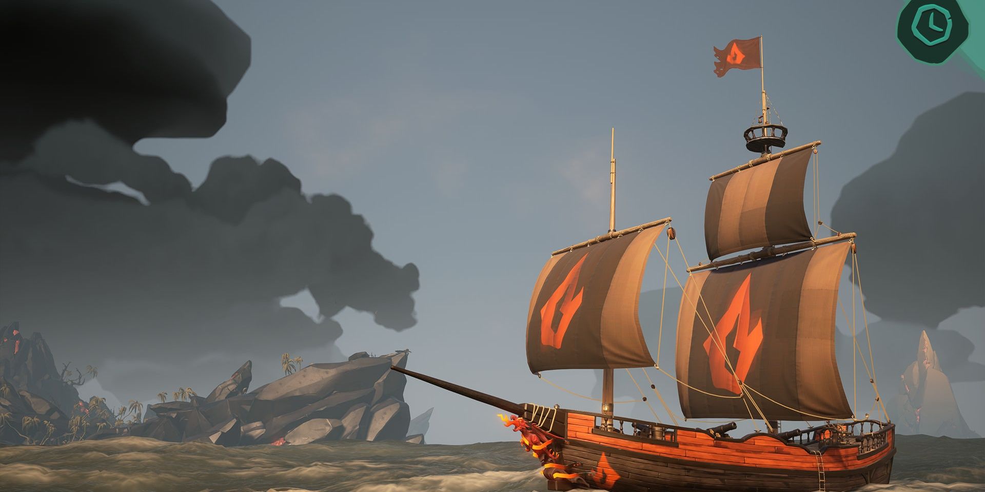 Forsaken Ashes ship in Sea of Thieves