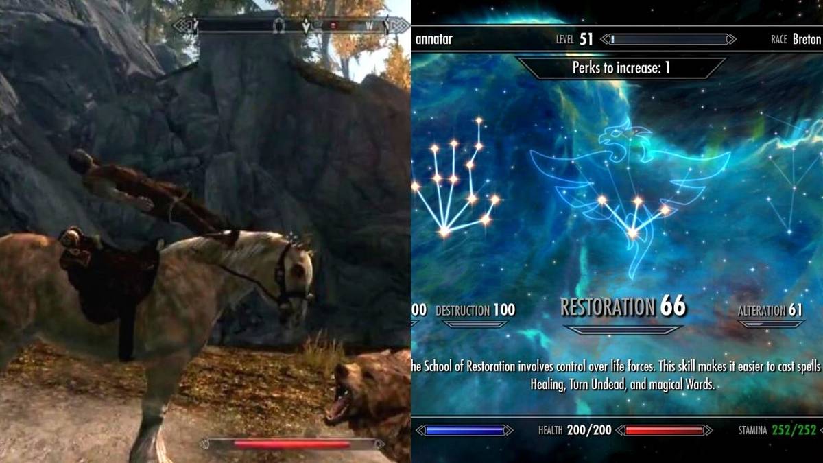 Skyrim Game Ruining Things Split Image