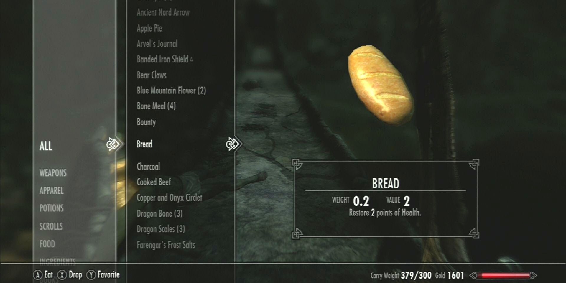 Skyrim Inventory Bread