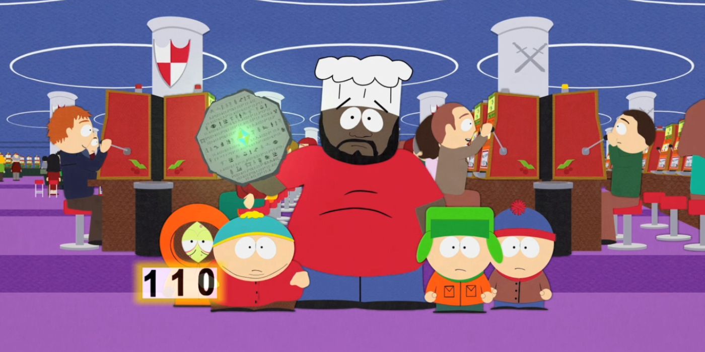South Park Screenshot Chef, Kenny, Cartman, Kyle, Stan