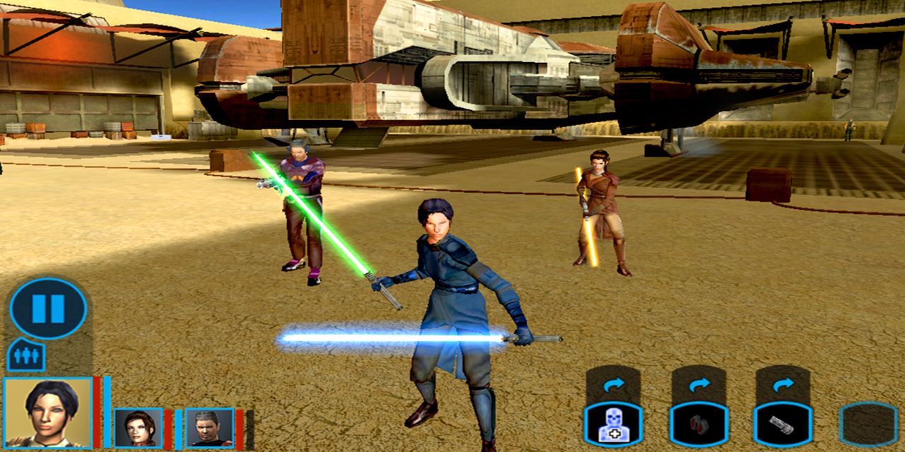 Star Wars: Knights Of The Old Republic - character dual-wielding lightsabers