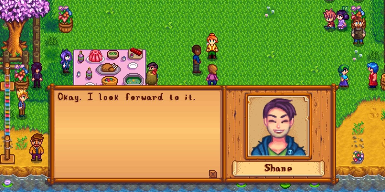 Shane agreeing to be the player's dance partner in Stardew Valley's Flower Dance