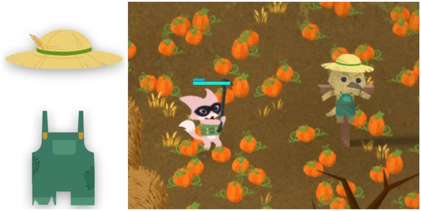 Straw Hat & Scarecrow Outfit