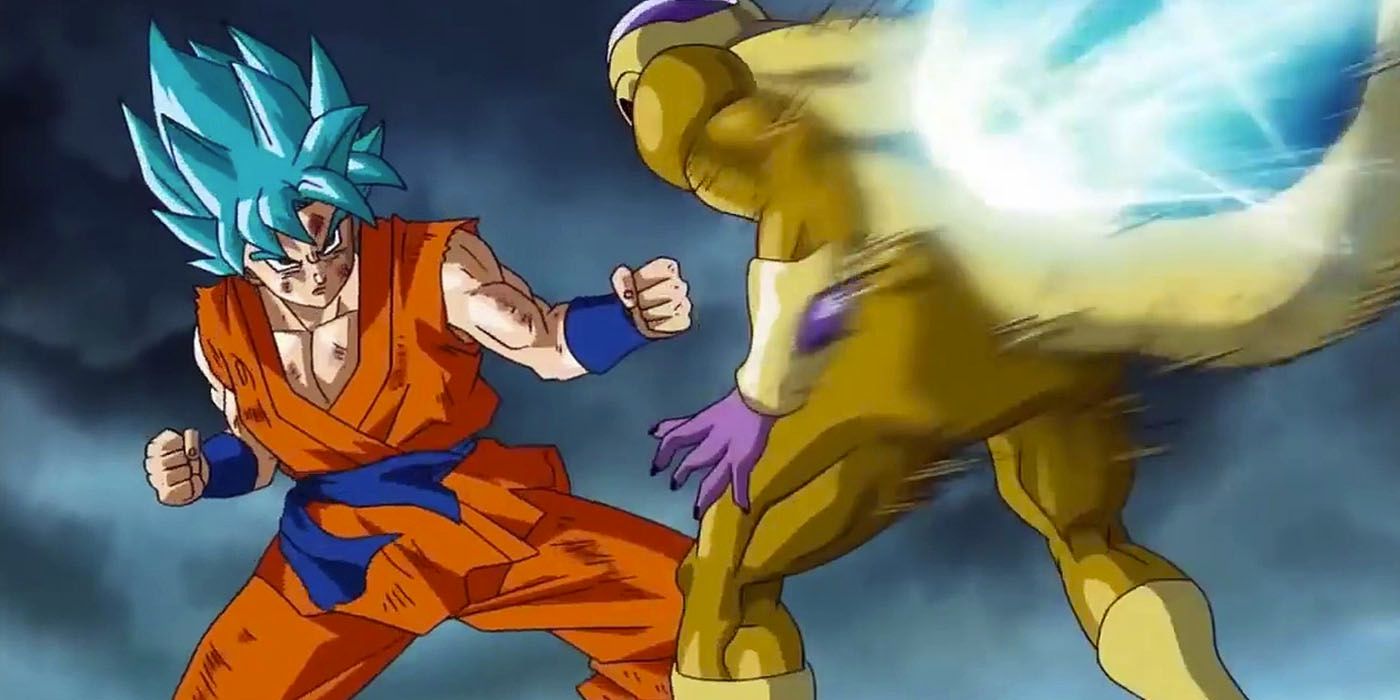 Super Saiyan Blue Goku vs Golden Frieza