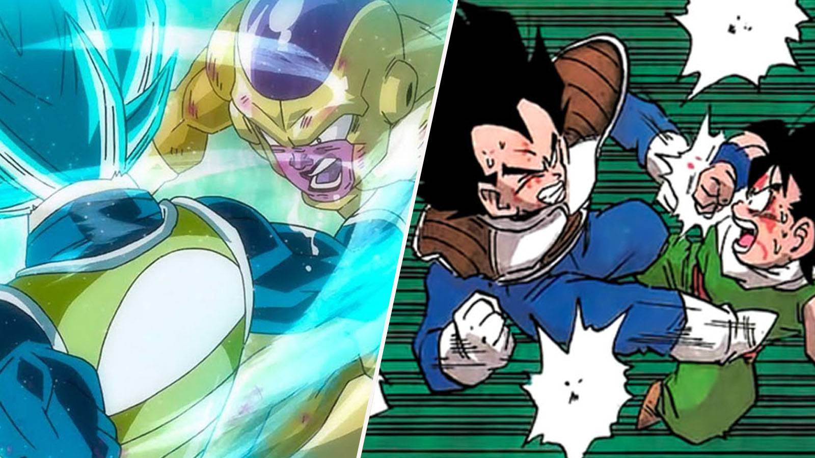 Super Saiyan Blue Vegeta vs Golden Frieza and Vegeta vs Gohan