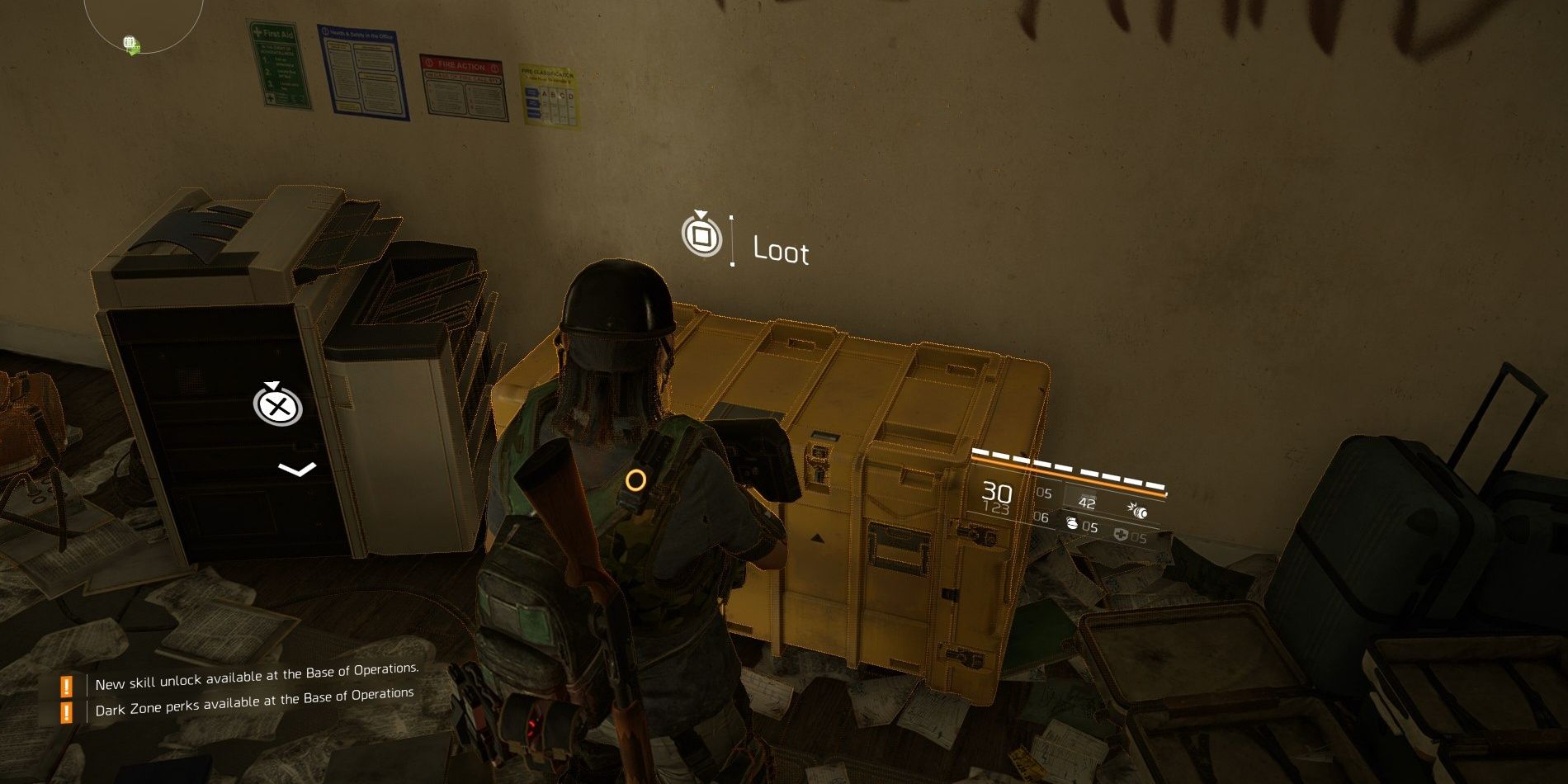 A player raids a supply room in The Division 2