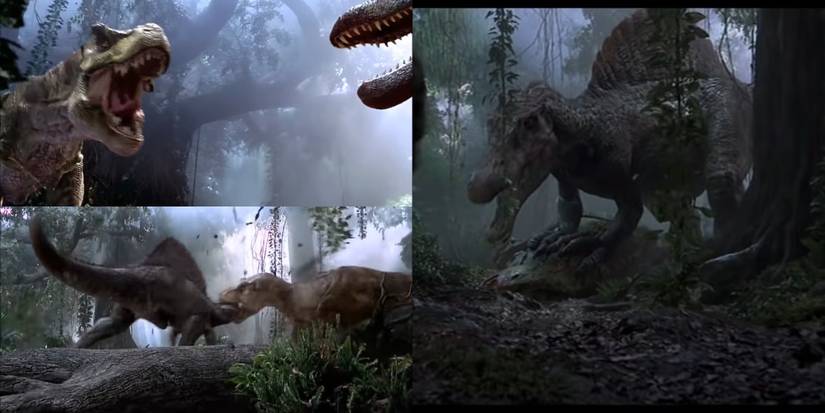 Screenshots of T-Rex vs. Spinosaurus Jurassic Park III