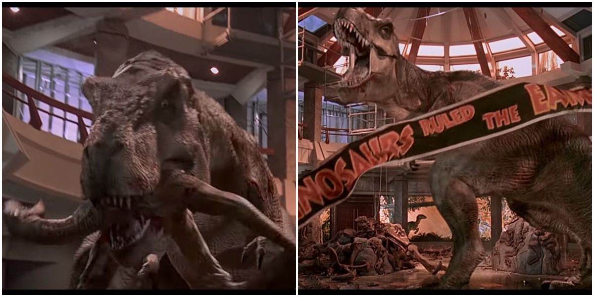 Screenshots of T-Rex vs. Velociraptors Jurassic Park