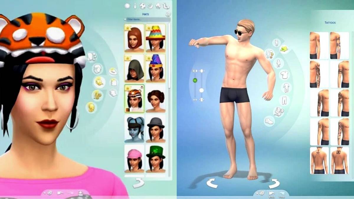 The Sims Character Creator Split Image