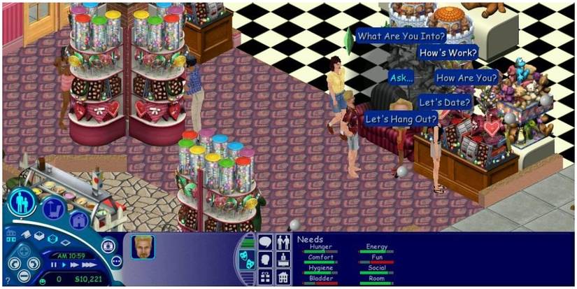 A Sim about to ask another Sim on a date