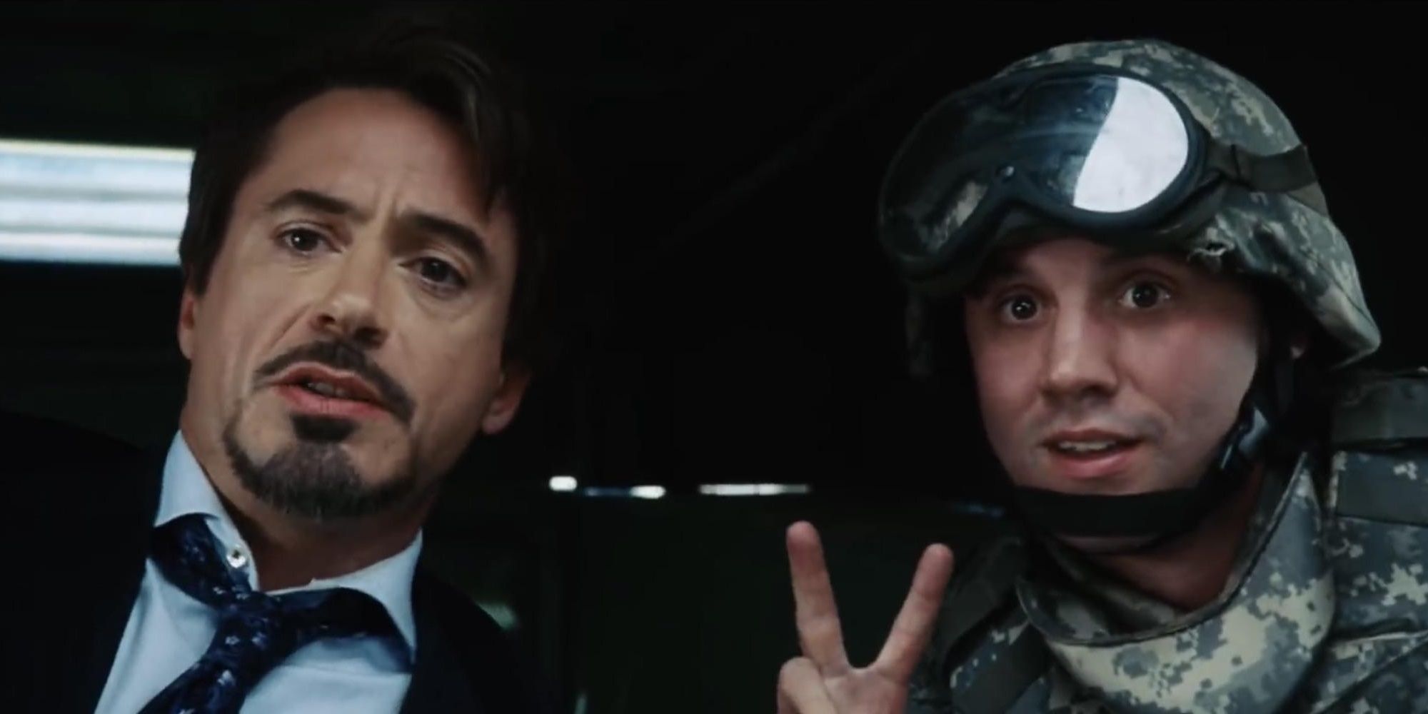 Tony Stark and a soldier in Iron Man